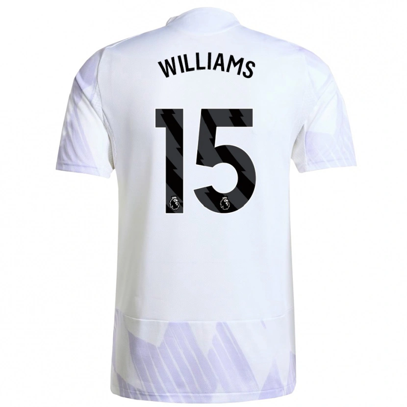 Danxen Kvinder Joe Williams #15 Hvid Lilla Lilla Udebane Spillertrøjer 2025/26 Trøje T-Shirt