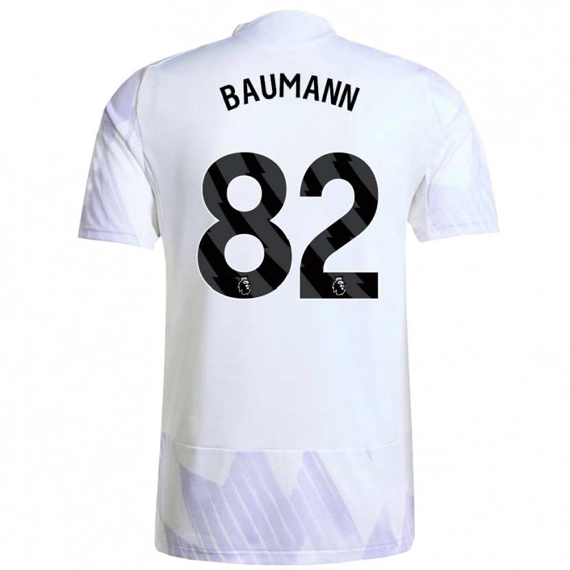 Danxen Kvinder Zach Baumann #82 Hvid Lilla Lilla Udebane Spillertrøjer 2025/26 Trøje T-Shirt