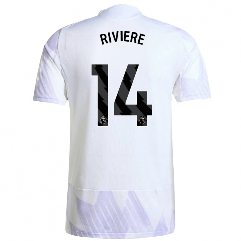 Danxen Kvinder Jayde Riviere #14 Hvid Lilla Lilla Udebane Spillertrøjer 2025/26 Trøje T-Shirt