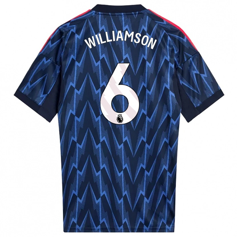 Danxen Kvinder Leah Williamson #6 Navy Rød Udebane Spillertrøjer 2025/26 Trøje T-Shirt