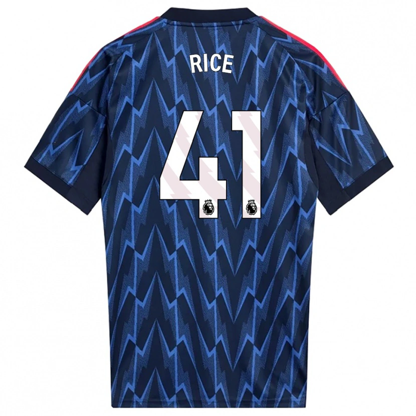 Danxen Kvinder Declan Rice #41 Navy Rød Udebane Spillertrøjer 2025/26 Trøje T-Shirt