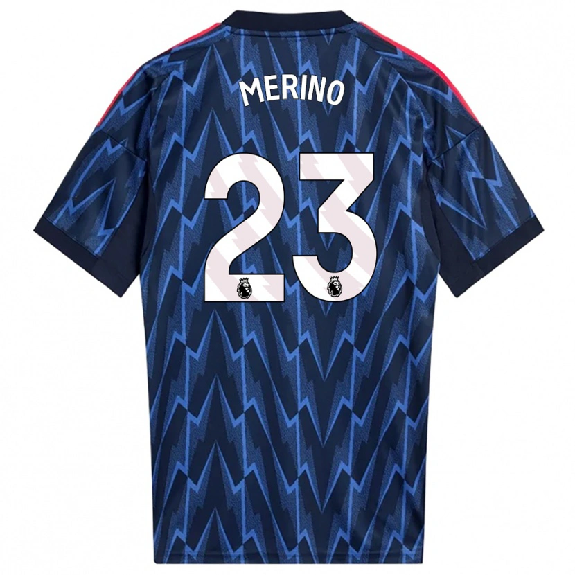Danxen Kvinder Mikel Merino #23 Navy Rød Udebane Spillertrøjer 2025/26 Trøje T-Shirt
