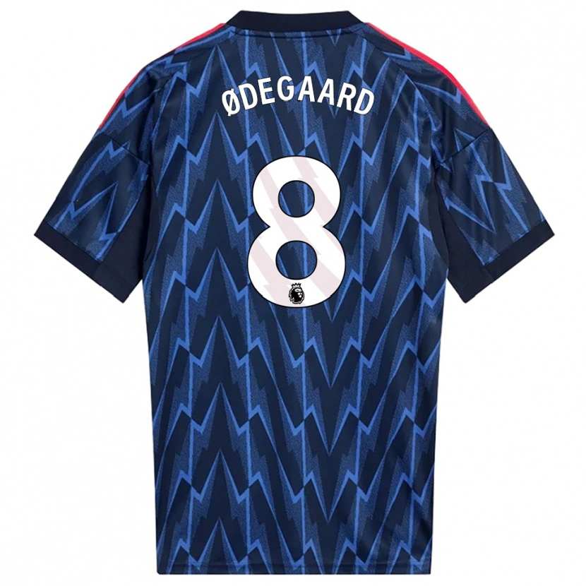 Danxen Kvinder Martin Ødegaard #8 Navy Rød Udebane Spillertrøjer 2025/26 Trøje T-Shirt