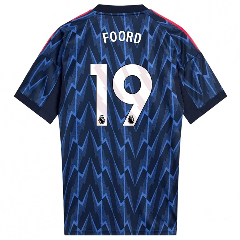Danxen Kvinder Caitlin Foord #19 Navy Rød Udebane Spillertrøjer 2025/26 Trøje T-Shirt