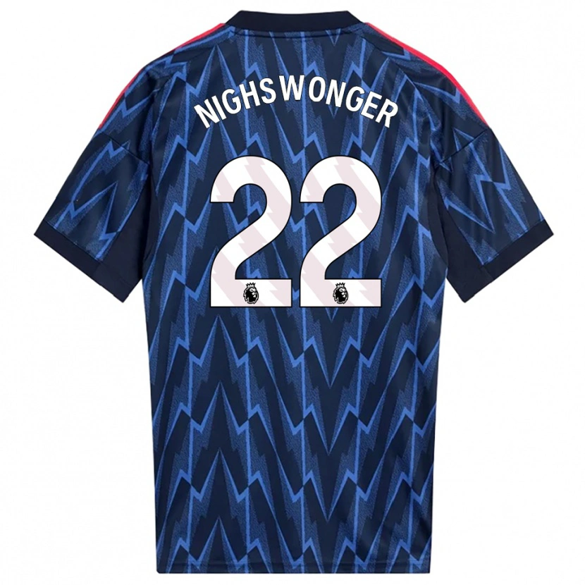 Danxen Kvinder Jenna Nighswonger #22 Navy Rød Udebane Spillertrøjer 2025/26 Trøje T-Shirt