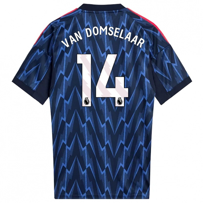 Danxen Kvinder Daphne Van Domselaar #14 Navy Rød Udebane Spillertrøjer 2025/26 Trøje T-Shirt