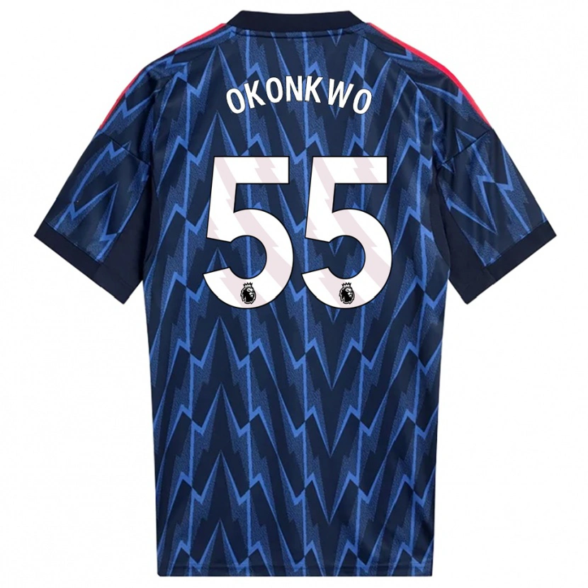 Danxen Kvinder Brian Okonkwo #55 Navy Rød Udebane Spillertrøjer 2025/26 Trøje T-Shirt