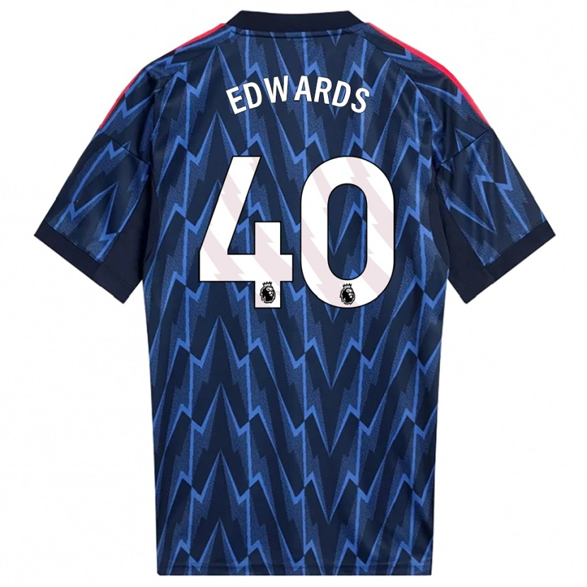 Danxen Kvinder Khayon Edwards #40 Navy Rød Udebane Spillertrøjer 2025/26 Trøje T-Shirt