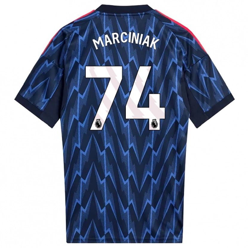 Danxen Kvinder Alex Marciniak #74 Navy Rød Udebane Spillertrøjer 2025/26 Trøje T-Shirt
