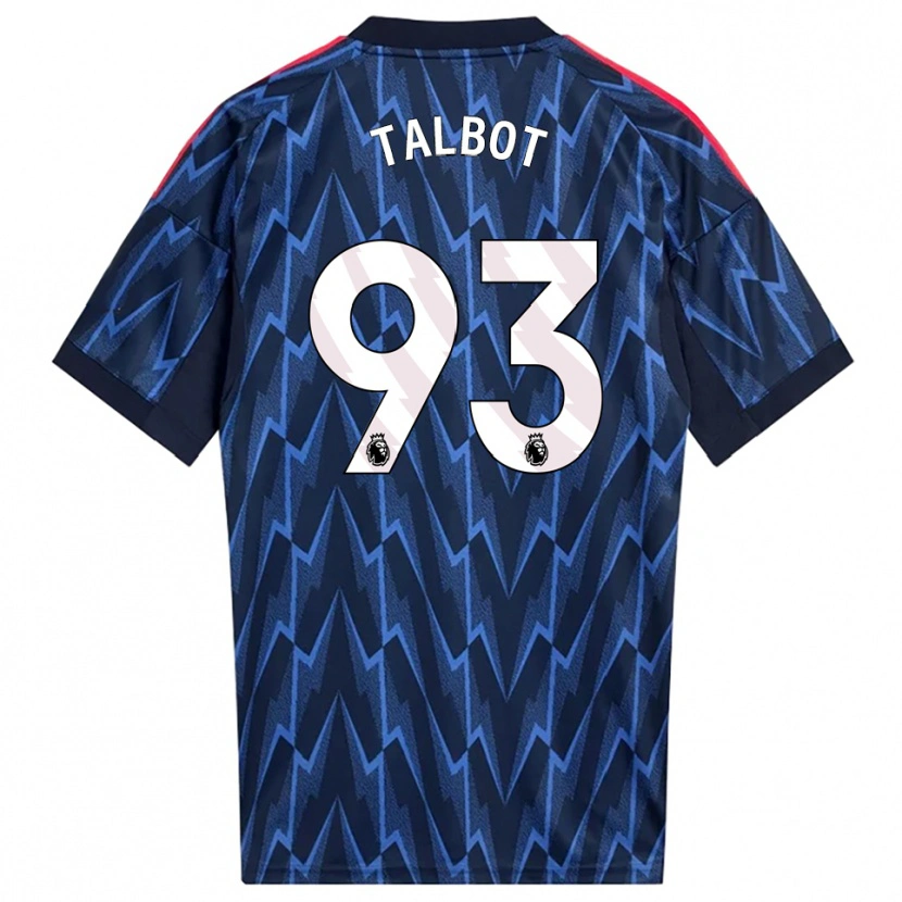 Danxen Kvinder Jack Talbot #93 Navy Rød Udebane Spillertrøjer 2025/26 Trøje T-Shirt
