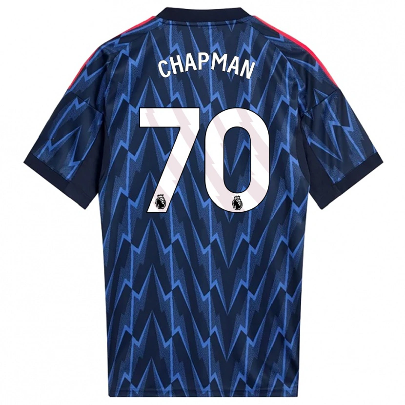 Danxen Kvinder Samuel Chapman #70 Navy Rød Udebane Spillertrøjer 2025/26 Trøje T-Shirt