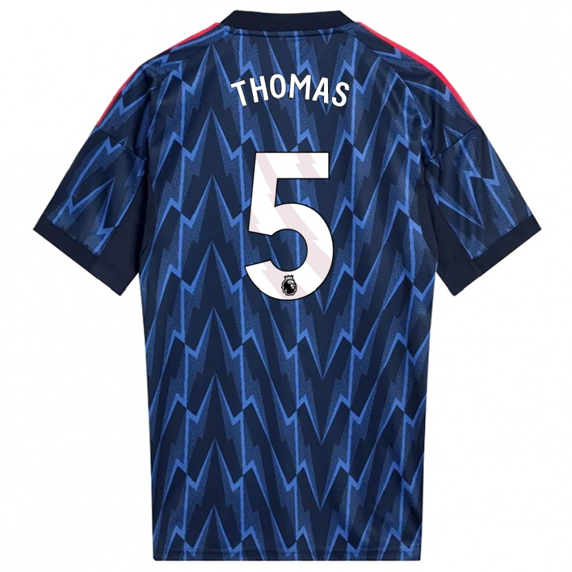 Danxen Kvinder Thomas Partey #5 Navy Rød Udebane Spillertrøjer 2025/26 Trøje T-Shirt
