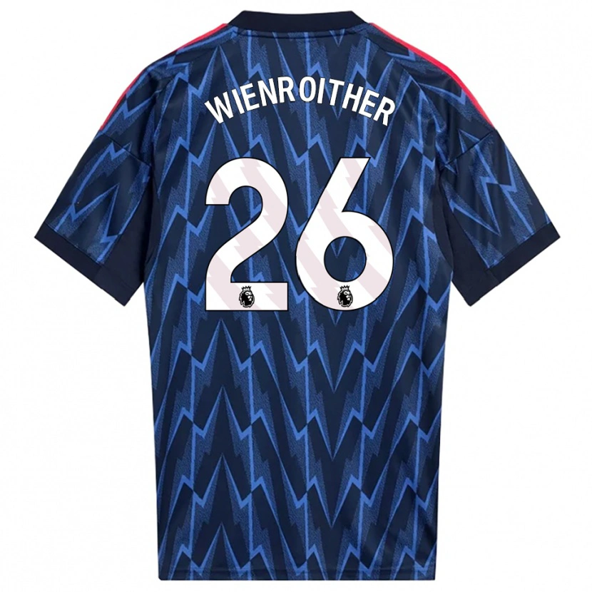 Danxen Kvinder Laura Wienroither #26 Navy Rød Udebane Spillertrøjer 2025/26 Trøje T-Shirt