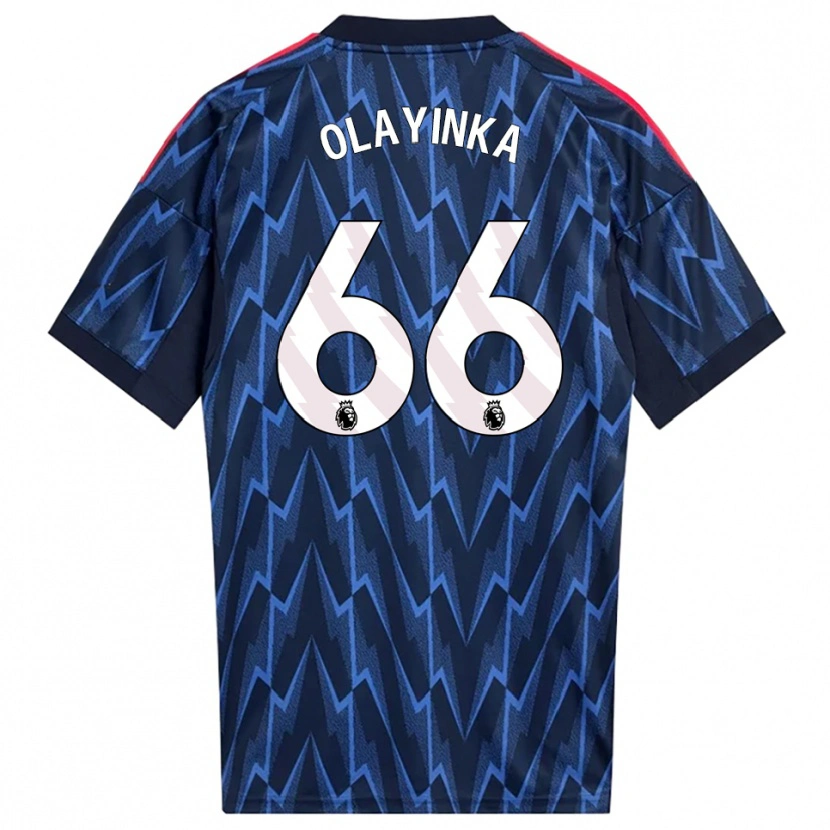 Danxen Kvinder James Olayinka #66 Navy Rød Udebane Spillertrøjer 2025/26 Trøje T-Shirt