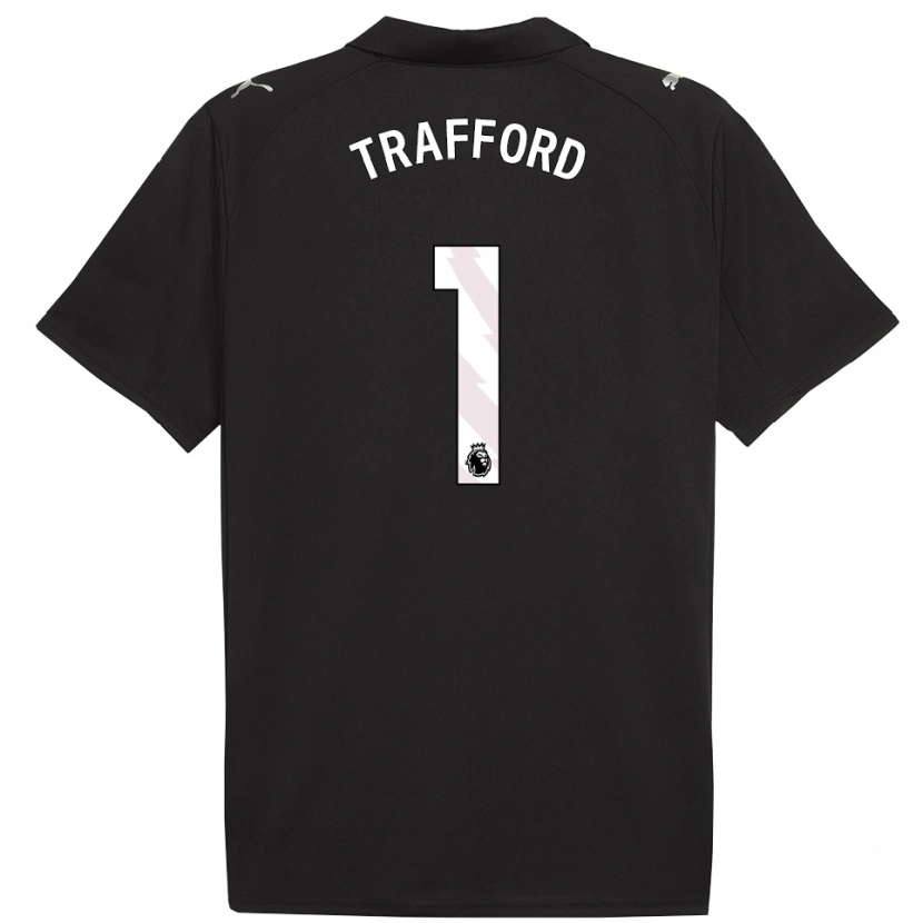Danxen Kvinder James Trafford #1 Sort Hvid Udebane Spillertrøjer 2025/26 Trøje T-Shirt