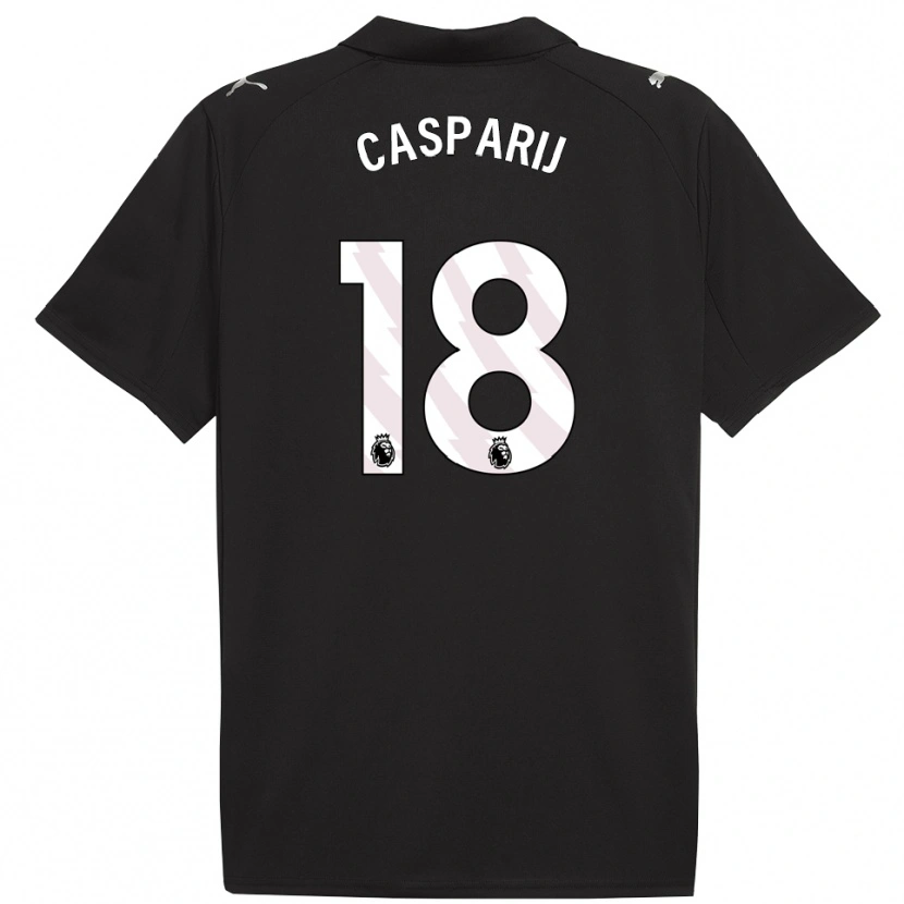 Danxen Kvinder Kerstin Casparij #18 Sort Hvid Udebane Spillertrøjer 2025/26 Trøje T-Shirt