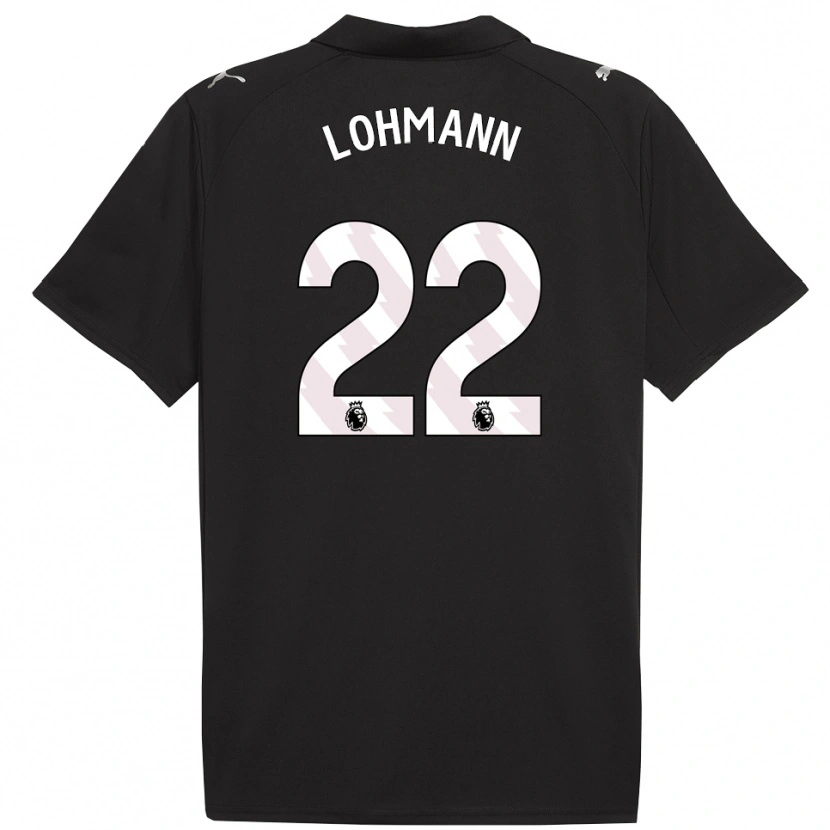 Danxen Kvinder Sydney Lohmann #22 Sort Hvid Udebane Spillertrøjer 2025/26 Trøje T-Shirt