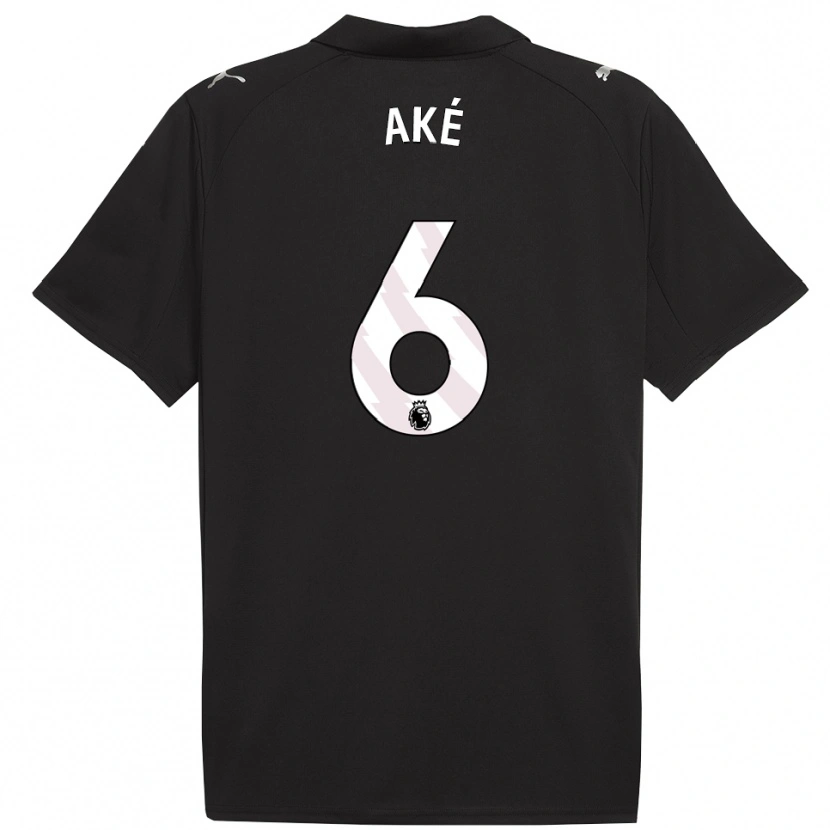 Danxen Kvinder Nathan Aké #6 Sort Hvid Udebane Spillertrøjer 2025/26 Trøje T-Shirt