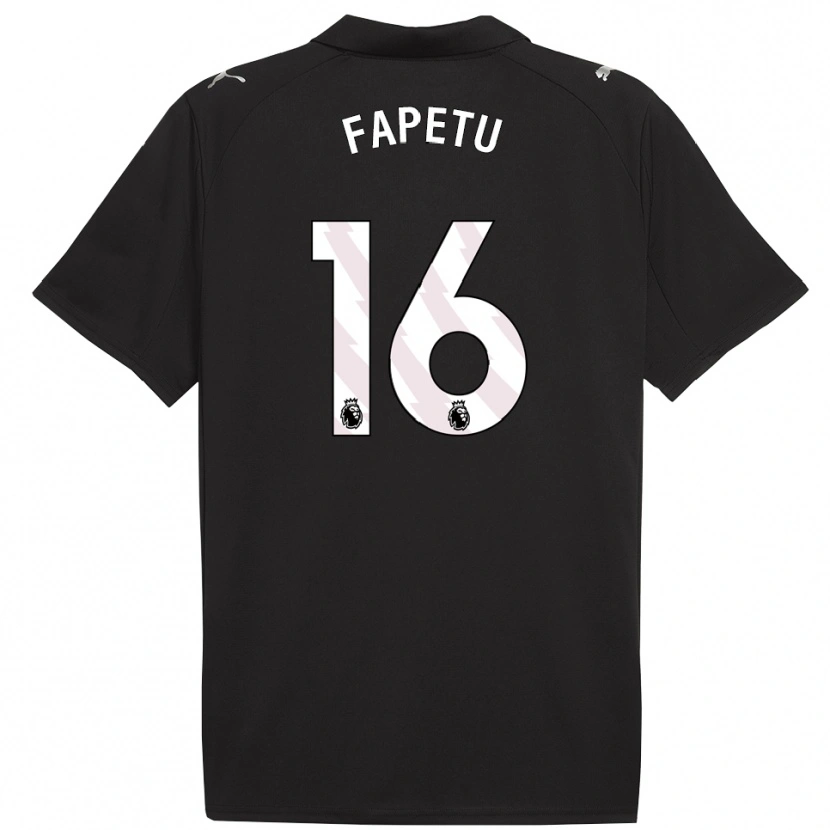 Danxen Kvinder Femi Fapetu #16 Sort Hvid Udebane Spillertrøjer 2025/26 Trøje T-Shirt