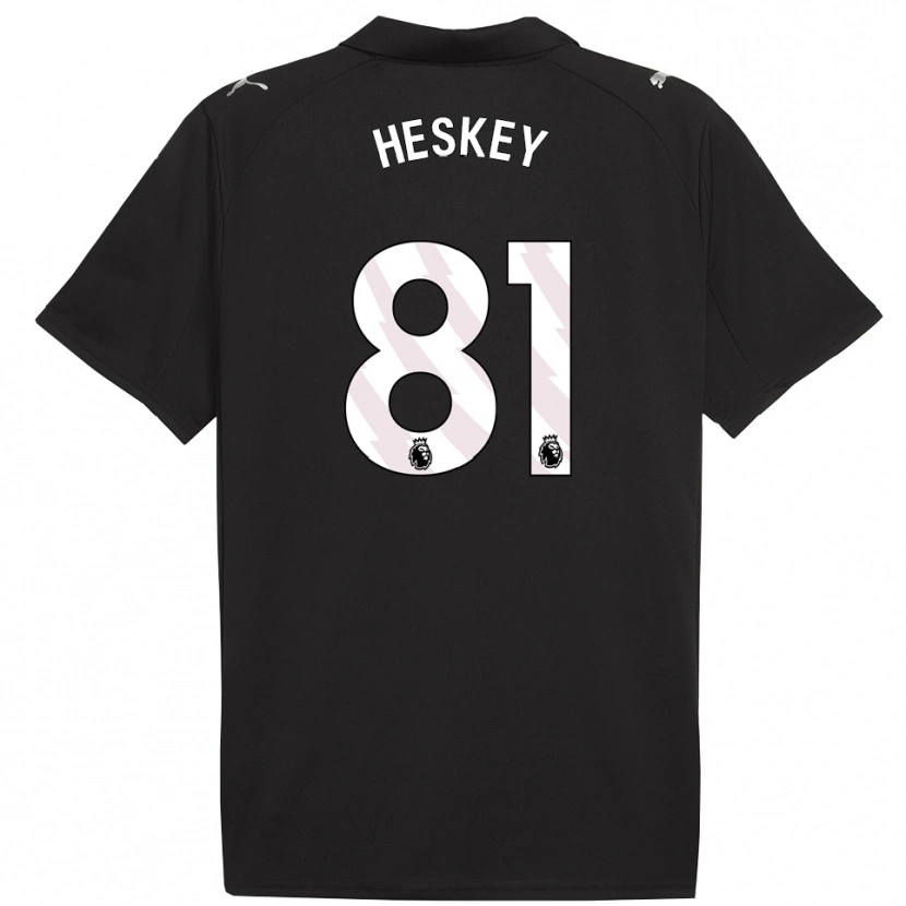 Danxen Kvinder Jaden Heskey #81 Sort Hvid Udebane Spillertrøjer 2025/26 Trøje T-Shirt