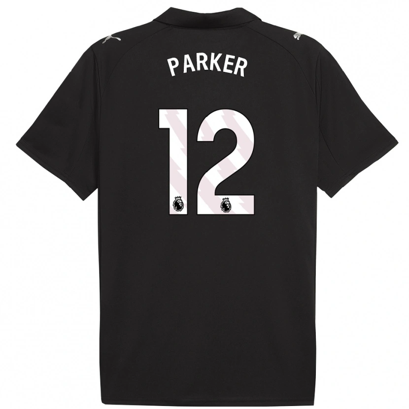 Danxen Kvinder Xavier Parker #12 Sort Hvid Udebane Spillertrøjer 2025/26 Trøje T-Shirt