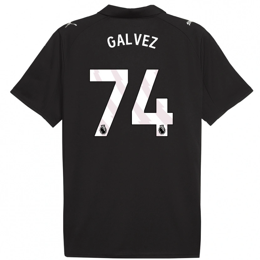 Danxen Kvinder Tomas Galvez #74 Sort Hvid Udebane Spillertrøjer 2025/26 Trøje T-Shirt