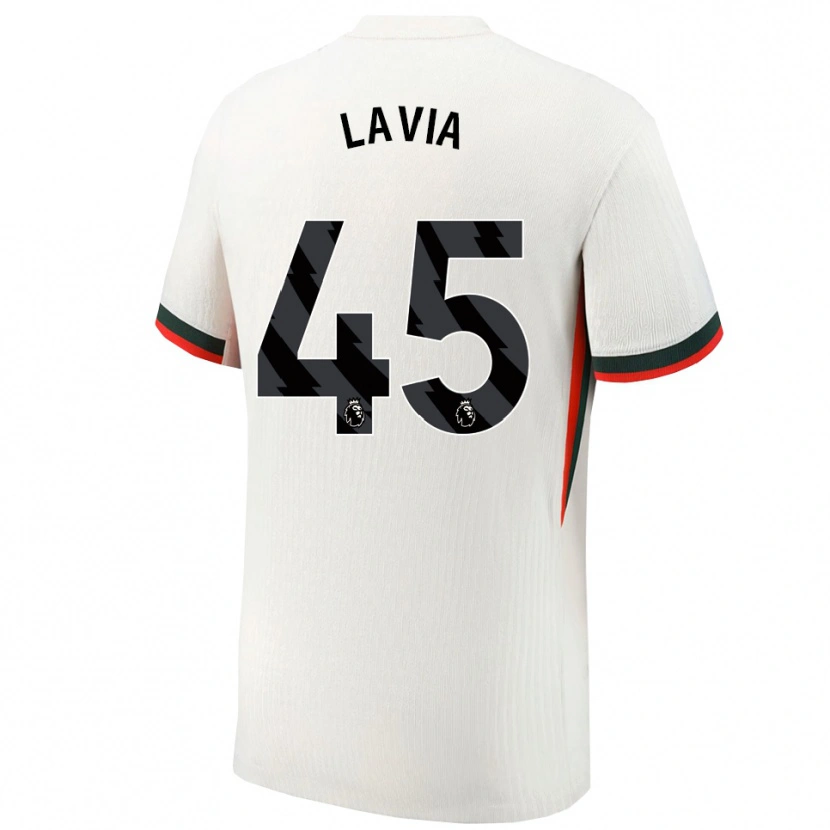 Danxen Kvinder Roméo Lavia #45 Hvid Grøn Udebane Spillertrøjer 2025/26 Trøje T-Shirt