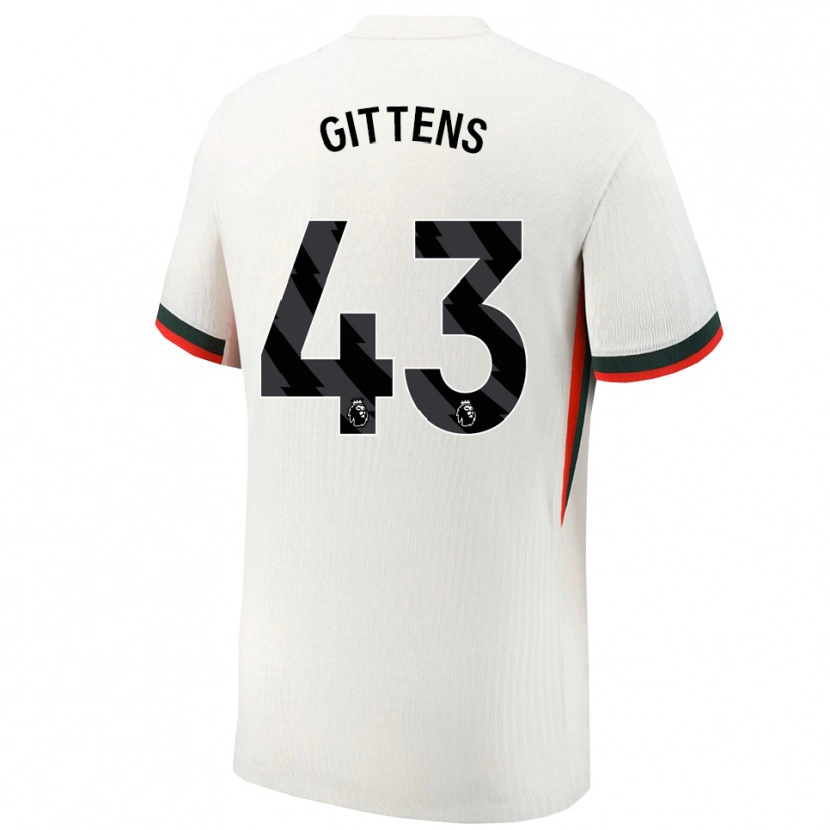 Danxen Kvinder Jamie Gittens #43 Hvid Grøn Udebane Spillertrøjer 2025/26 Trøje T-Shirt