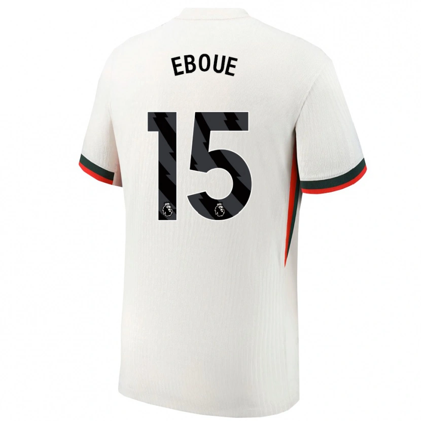Danxen Kvinder Mathis Eboué #15 Hvid Grøn Udebane Spillertrøjer 2025/26 Trøje T-Shirt