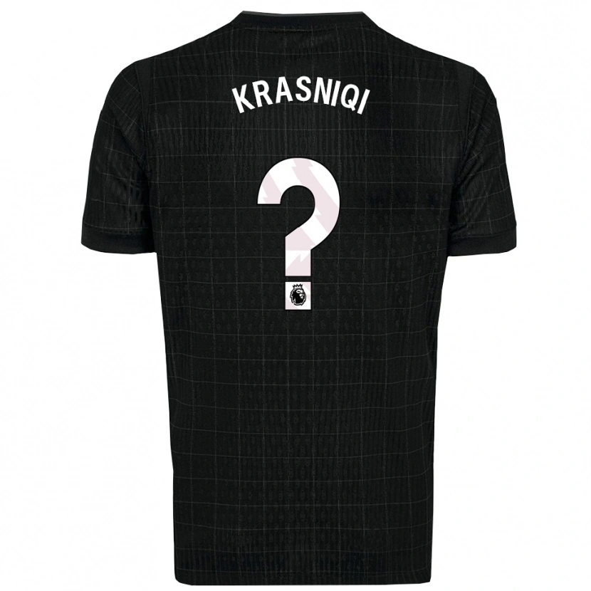 Danxen Kvinder Elliot Krasniqi #0 Sort Grå Udebane Spillertrøjer 2025/26 Trøje T-Shirt