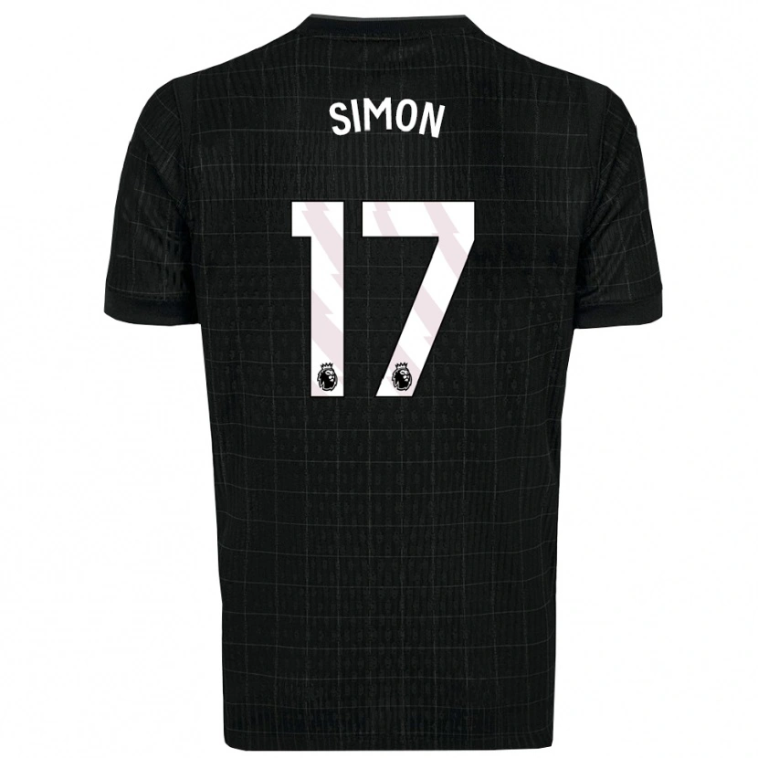 Danxen Kvinder Kyah Simon #17 Sort Grå Udebane Spillertrøjer 2025/26 Trøje T-Shirt