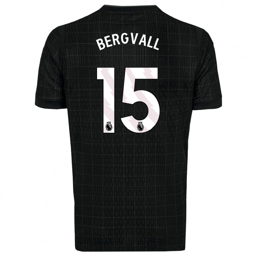 Danxen Kvinder Lucas Bergvall #15 Sort Grå Udebane Spillertrøjer 2025/26 Trøje T-Shirt
