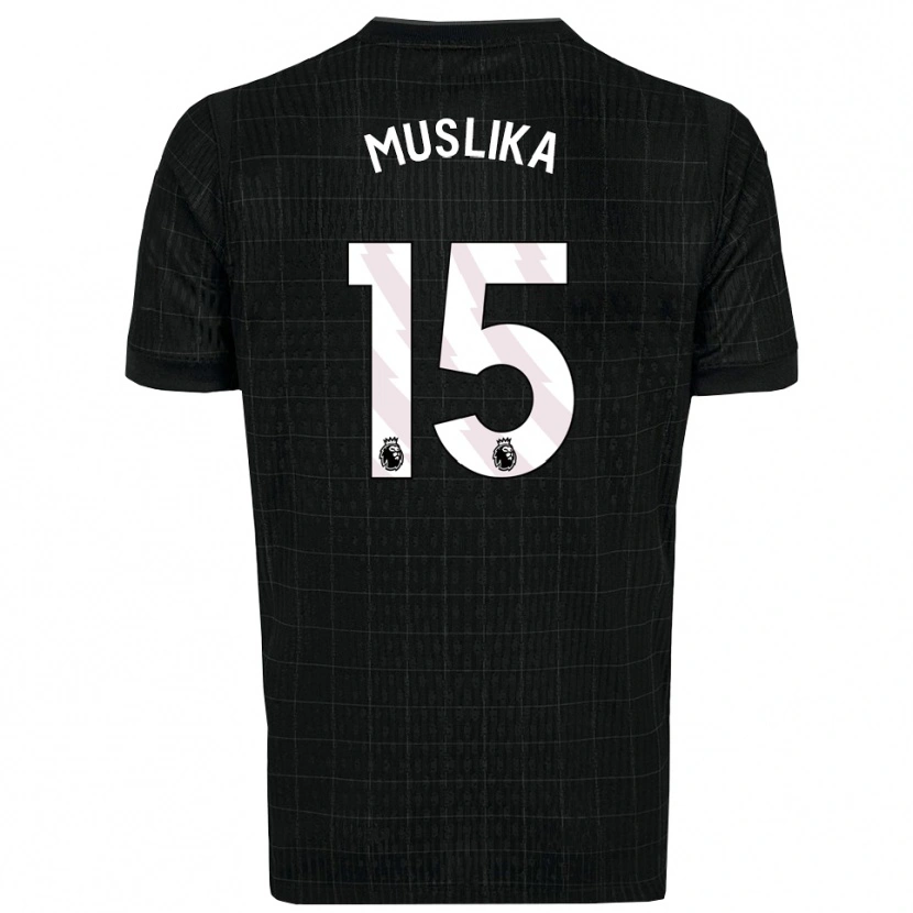 Danxen Kvinder Armend Muslika #15 Sort Grå Udebane Spillertrøjer 2025/26 Trøje T-Shirt