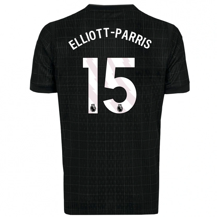 Danxen Kvinder Reiss Elliott-Parris #15 Sort Grå Udebane Spillertrøjer 2025/26 Trøje T-Shirt