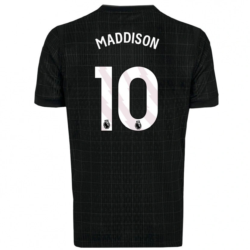 Danxen Kvinder James Maddison #10 Sort Grå Udebane Spillertrøjer 2025/26 Trøje T-Shirt