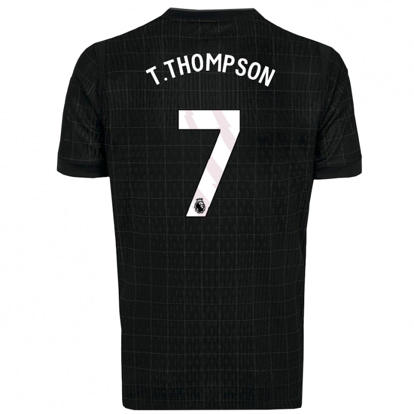 Danxen Kvinder Tynan Thompson #7 Sort Grå Udebane Spillertrøjer 2025/26 Trøje T-Shirt