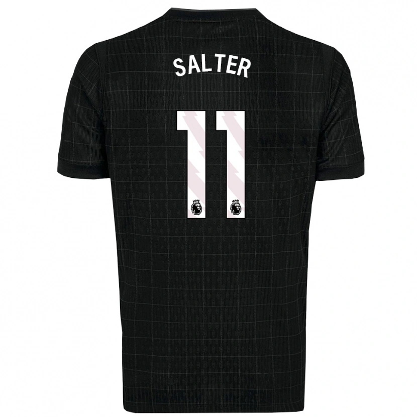 Danxen Kvinder Oliver Salter #11 Sort Grå Udebane Spillertrøjer 2025/26 Trøje T-Shirt