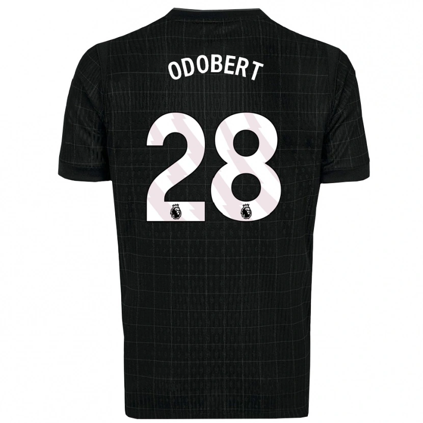Danxen Kvinder Wilson Odobert #28 Sort Grå Udebane Spillertrøjer 2025/26 Trøje T-Shirt