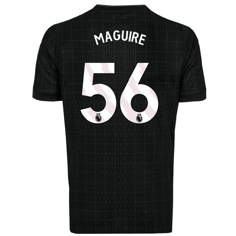 Danxen Kvinder Aaron Maguire #56 Sort Grå Udebane Spillertrøjer 2025/26 Trøje T-Shirt