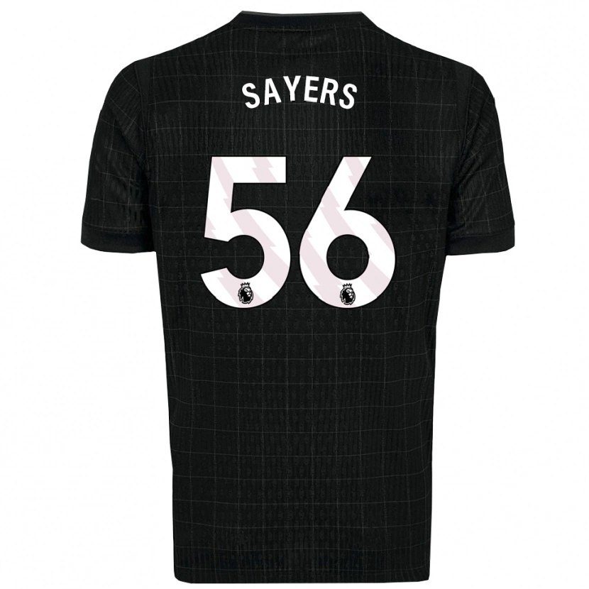 Danxen Kvinder Charlie Sayers #56 Sort Grå Udebane Spillertrøjer 2025/26 Trøje T-Shirt