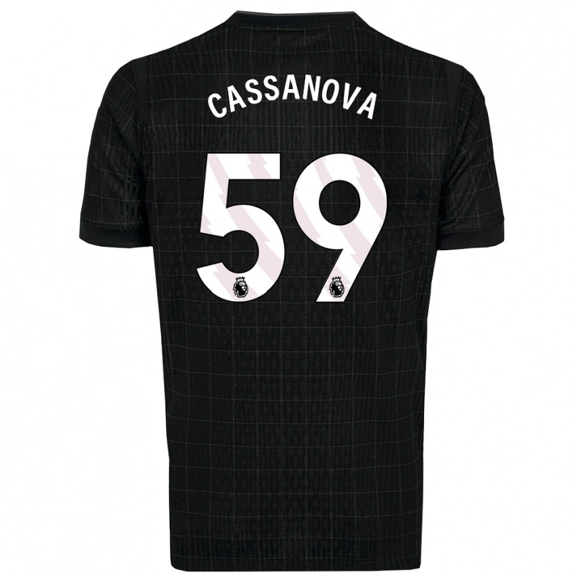 Danxen Kvinder Dante Cassanova #59 Sort Grå Udebane Spillertrøjer 2025/26 Trøje T-Shirt