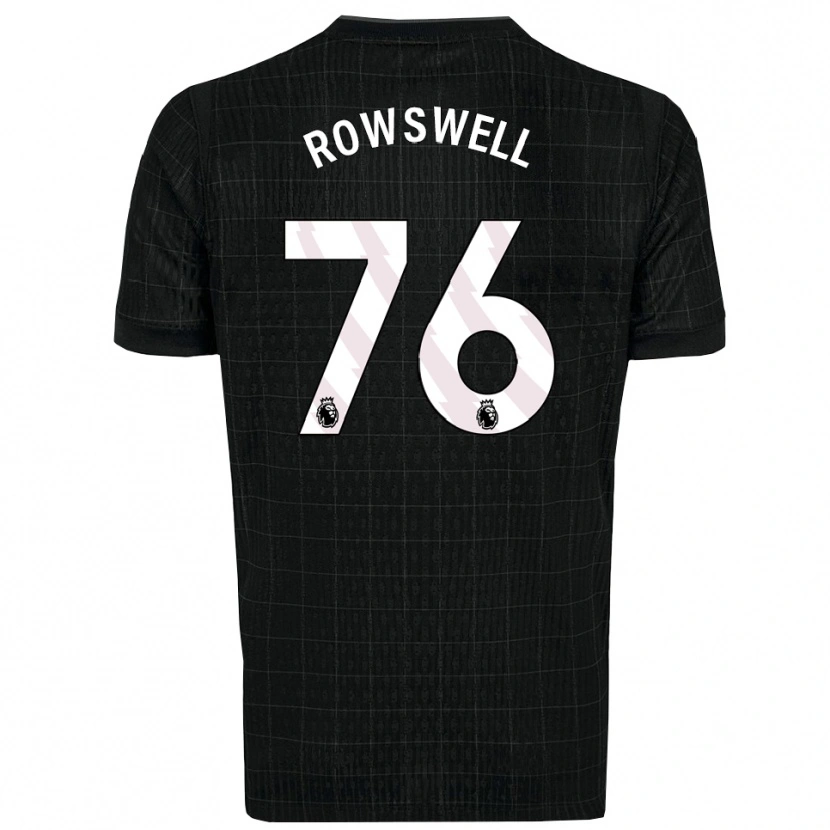 Danxen Kvinder James Rowswell #76 Sort Grå Udebane Spillertrøjer 2025/26 Trøje T-Shirt
