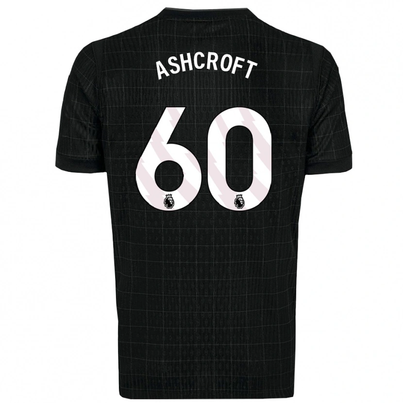 Danxen Kvinder Tyrell Ashcroft #60 Sort Grå Udebane Spillertrøjer 2025/26 Trøje T-Shirt