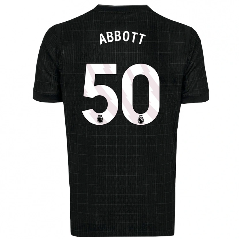 Danxen Kvinder George Abbott #50 Sort Grå Udebane Spillertrøjer 2025/26 Trøje T-Shirt