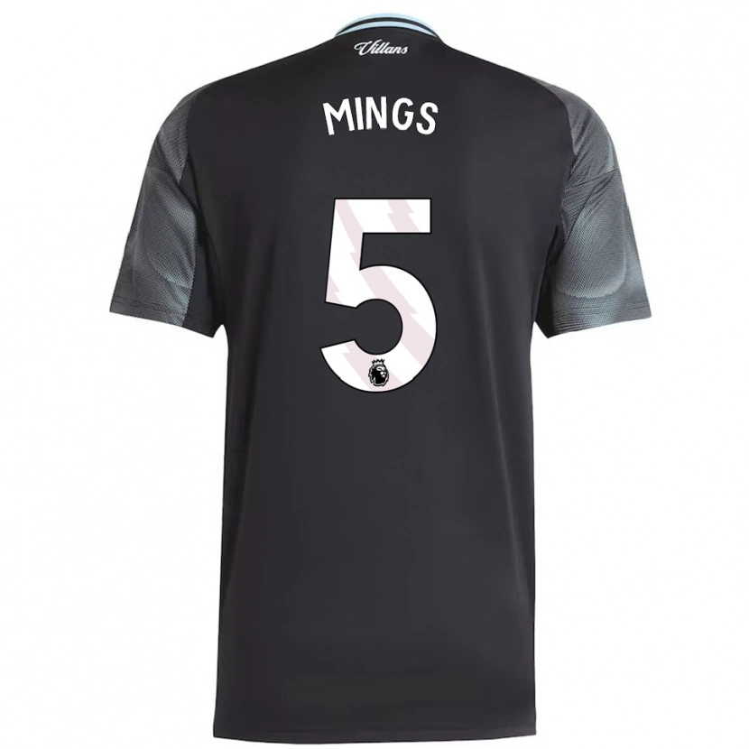 Danxen Kvinder Tyrone Mings #5 Sort Himmelblå Udebane Spillertrøjer 2025/26 Trøje T-Shirt