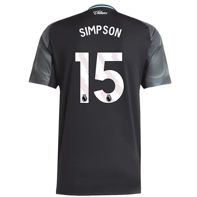Danxen Kvinder Ewan Simpson #15 Sort Himmelblå Udebane Spillertrøjer 2025/26 Trøje T-Shirt