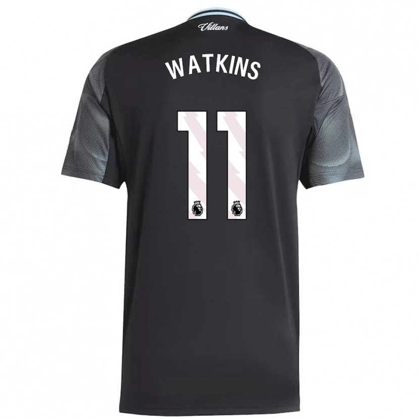 Danxen Kvinder Ollie Watkins #11 Sort Himmelblå Udebane Spillertrøjer 2025/26 Trøje T-Shirt