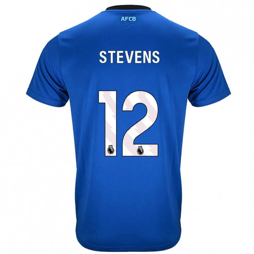 Danxen Kvinder Charlie Stevens #12 Blå Sort Udebane Spillertrøjer 2025/26 Trøje T-Shirt