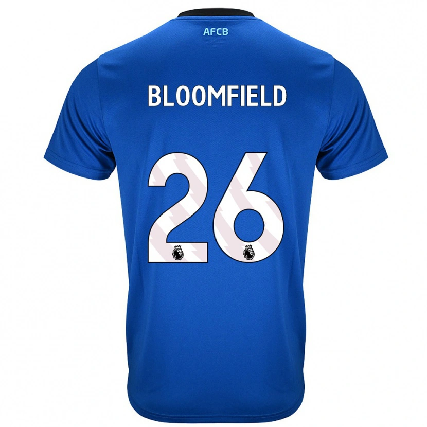 Danxen Kvinder Erin Bloomfield #26 Blå Sort Udebane Spillertrøjer 2025/26 Trøje T-Shirt