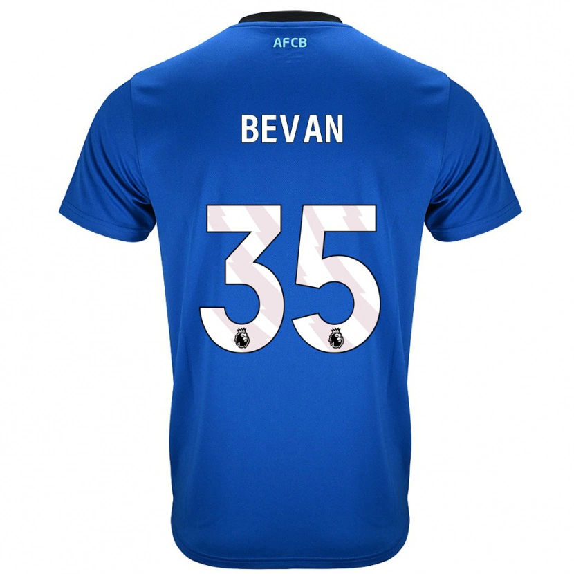 Danxen Kvinder Owen Bevan #35 Blå Sort Udebane Spillertrøjer 2025/26 Trøje T-Shirt